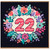 22nd Birthday Card, Colourful Floral Number 22 Card
