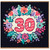 30th Birthday Card, Floral Wreath Design