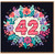 42nd Birthday Card, Floral Number 42 Birthday Card