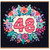 48th Birthday Card, Colourful Floral Number 48 Card