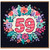 59th Birthday Card, Colourful Floral Number 59 Card