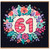 61st Birthday Card, Floral Number 61 Celebration Card