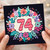 74th Birthday Card, Floral Wreath Number 74 Card