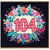 104th Birthday Card, Colourful Floral Age 104 Greeting Card