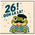 26th Birthday Card, Ooh La La Frog Beret Design