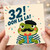 32nd Birthday Card, Funny Ooh La La Frog Card