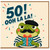 50th Birthday Card, Ooh La La Frog Design