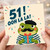 51st Birthday Card, Funny 51! Oh La La Frog Birthday Card