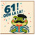 61st Birthday Card, Ooh La La Frog Birthday Card