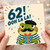 62nd Birthday Card, for Him - Funny Frog Ooh La La Retro Style Card