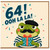 64th Birthday Card, Funny Ooh La La Frog Birthday Card