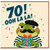 70th Birthday Card, Ooh La La Frog Card