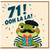 71st Birthday Card, Funny Ooh La La Frog Card