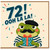 72nd Birthday Card, 72! Ooh La La Funny Frog Birthday Card