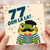 77th Birthday Card, Funny Frog Ooh La La Card