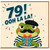 79th Birthday Card, Funny Frog Ooh La La Birthday Card