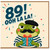 89th Birthday Card, Funny Frog Ooh La La Card for Him
