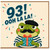 93rd Birthday Card, Funny Frog Ooh La La Design