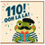 110th Birthday Card, Funny Frog Ooh La La Celebration Card