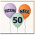 50th Birthday Card, Funny Swear Word Balloon Design, Rude 50th Birthday Card