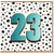 23rd Birthday Card, Bold Turquoise Number 23 Design
