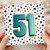 51st Birthday Card, Bold Number 51 Polka Dot Design