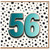 56th Birthday Card, Bold Teal Number 56 Design