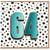 64th Birthday Card, Teal Number 64 Retro Polka Dot Design