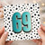 69th Birthday Card, Bold Turquoise 60 Dalmatian Spot Design