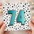 74th Birthday Card, Bold Turquoise Number 74 Design
