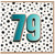 79th Birthday Card, Teal Number 79 Card with Spotty Background