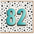 82nd Birthday Card, Polka Dot Number 82 Card