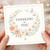 Thinking of You Card - Elegant Floral Wreath with Butterflies, Sympathy and Support Greeting Card for Friend, Family or Colleague