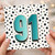 91st Birthday Card, Bold Teal Number Design