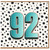 92nd Birthday Card, Dalmatian Style Number 92 Card