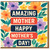 Amazing Mother Happy Mother’s Day Card - Floral Colourful Flowers Design - Heartfelt Greeting for Mother Mum - Botanical Pattern