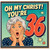 36th Birthday Card, Oh My Christ You're 36 Retro Comic Surprise Card