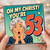 53rd Birthday Card, Funny Retro Comic Style Birthday Card