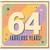 64th Birthday Card, Fabulous Years Retro Colourful Card