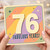 76th Birthday Card, Fabulous 76 Years, Retro Pastel Celebration Card