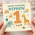Nephew 1st Birthday Card - Cute Animal Design with Elephant, Giraffe, Rainbow and Cake - First Birthday Card for Nephew, Kids Age 1