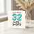 32nd Birthday Card, Happy Birthday Balloon Number 32 Card