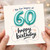 60th Birthday Card, Happy Birthday Balloon Number 60 Card