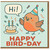 Happy Bird-Day Funny Birthday Card - Cute Bird with Party Hat and Cake Pun - Humour Greeting Card for Friends, Family, Kids, Him or Her
