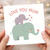 Love You Mum Elephant Card - Cute Mother and Baby Elephants with Hearts - Mother's Day or Mum Birthday Card from Son or Daughter