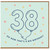 38th Birthday Card, Big Birthday Balloon Number 38 Card