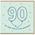 90th Birthday Card, Big Birthday Balloon Design with Stars