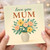 Love You Mum Card - Floral Bouquet Vase Design - Mother's Day or Birthday Card for Mum - Heartfelt Greeting, Blank Inside