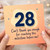 28th Birthday Card, Funny Milestone Birthday Card