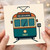 Melbourne Tram Greeting Card - Retro Vintage 1901 Heritage Tramway Illustration, Australia Travel Design - Blank Inside - Any Occasion Birthday Card for Transport Lovers